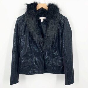 Chicos Faux Leather Shine Blazer